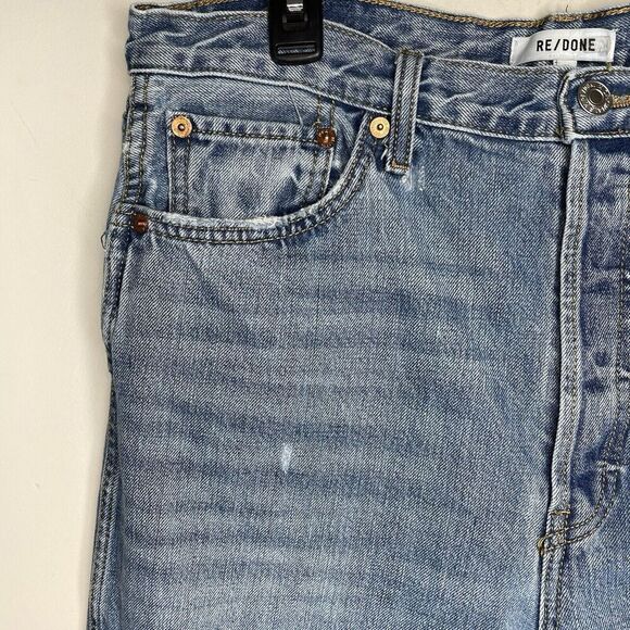 RE/DONE Jeans Women 31 High Rise Loose Straight Leg Button Fly Blue Haze - Picture 3 of 14